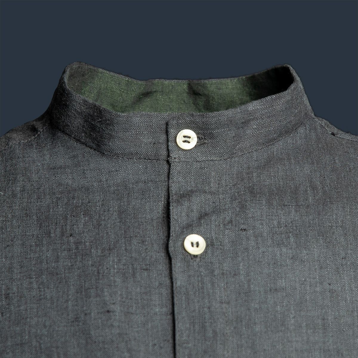 Men's 100% Linen Shirt Style - LIAM - Charcoal Grey - Made in Ireland