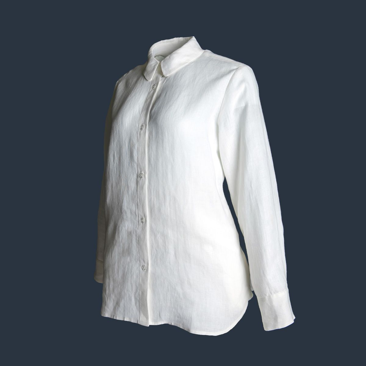 Women's 100% Linen Shirt Style - ERIN - White - Made in Ireland