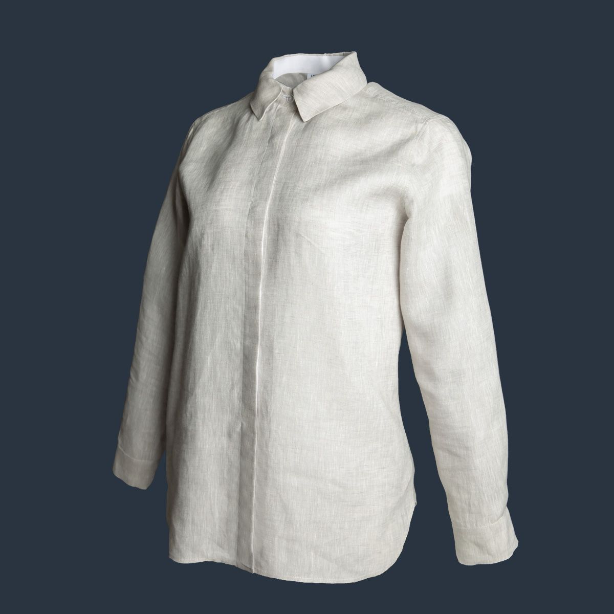 Women's 100% Linen Shirt - Imogen - Grey/Navy/White - Made in Ireland