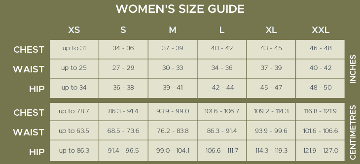 Women's Irish Linen Shirt's Size Guide
