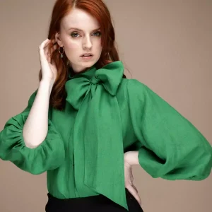 irish linen shirt roxanne moss green