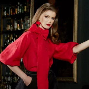 100% Irish Linen Women's Shirt - Roxanne Red